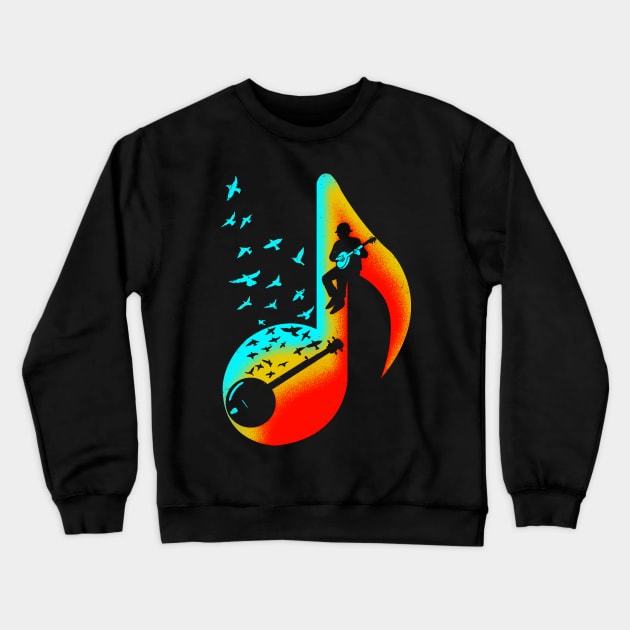 Music Banjo Player Crewneck Sweatshirt by barmalisiRTB